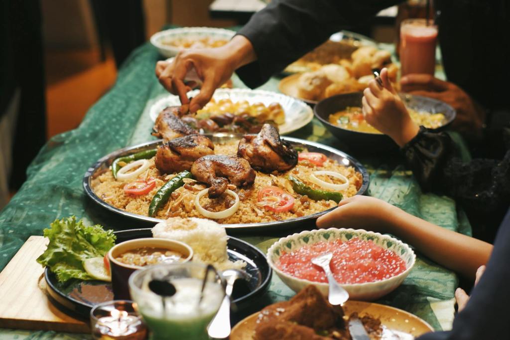 traditional family meal during ramadan in indonesia